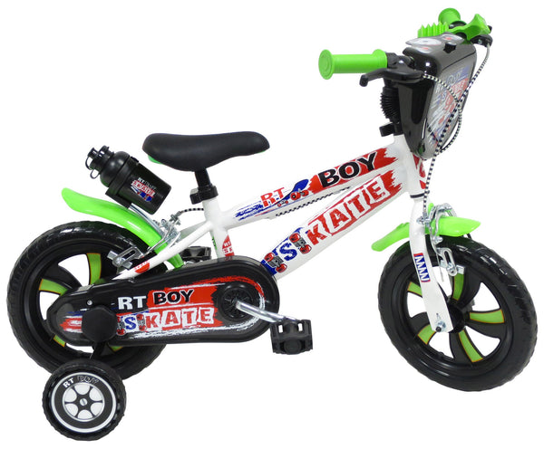 prezzo Kinderfahrrad 12" 2 Bremsen EVA-Reifen Rt-Boy Skate Weiß/Grün