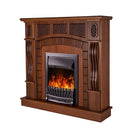 Camino Elettrico da Pavimento 112x115x30 cm Effetto Fiamma 2000W Amsterdam & Pluton Noce