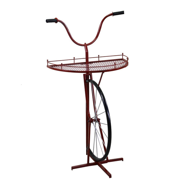 acquista Mensola d’Arredo a Forma di Bicicletta 64x33/38xh81/115 cm in Metallo Rosso