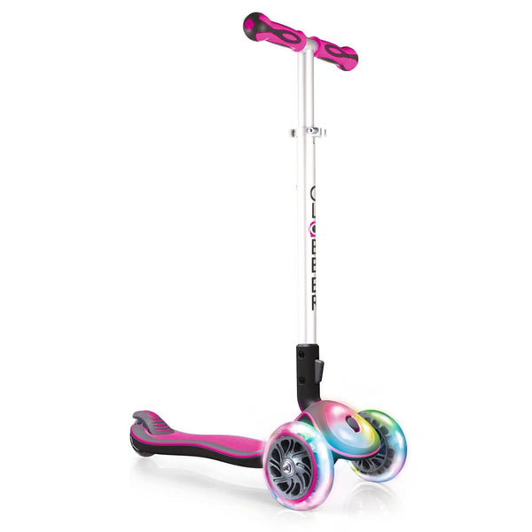 Globber Elite Rosa Teleskopischer und faltbarer 3-Rad-LED-Roller, max. 50 kg sconto