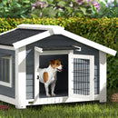 Cuccia per Cani 98x76x69,5 cm Casetta per Cani da Esterno in Legno Grigio      