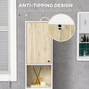 Colonna Bagno 2 Ripiani 2 Ante 30x31,5x169 cm in Truciolato Bianco e color Legno