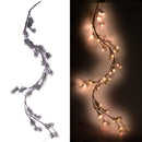 Festone verde innevato con 44 led cm 180xh20