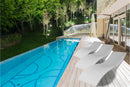Lettino Chaise Longue da Giardino 220x70x60 cm in Polietilene Sined  Vega Bianca