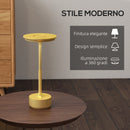 Lampada da Tavolo a LED Senza Filo Touch Ø13x28,5 cm Batteria Ricaricabile Oro