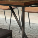 Tavolo da Pranzo Stile Industriale per 6 Persone 150x80x75 cm in Legno e Acciaio 