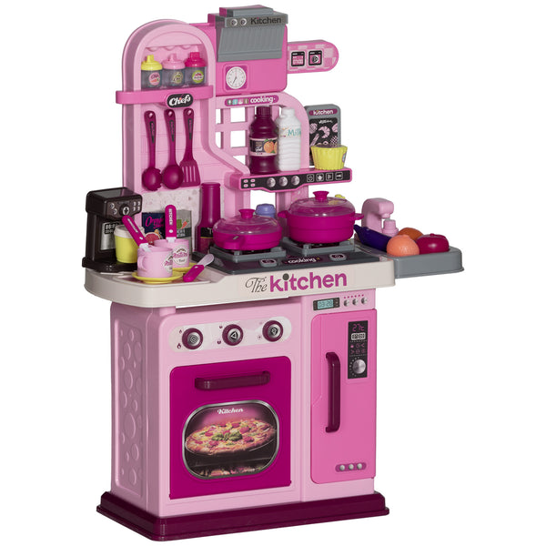 prezzo Cucina Giocattolo per Bambini 53x22x69 cm 33 Pezzi con Luci Suoni e Rubinetto Rosa