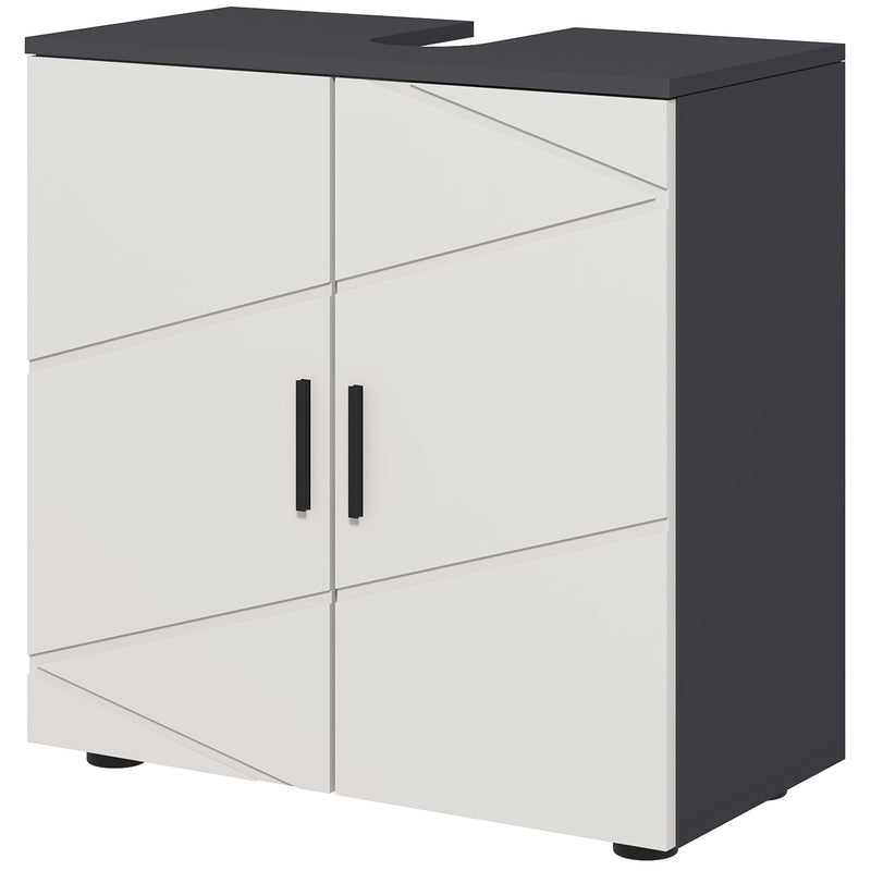 Mobile Sotto Lavabo Bagno 2 Ante 60x30x60 cm in Legno Grigio