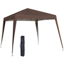 Gazebo Pieghevole da Giardino  con Struttura  Antivento 2,4x2,4m in Acciaio e Corde Caffè