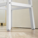 Set 2 Sgabelli da Cucina con Piano Liscio e Poggiapiedi 32,5x32,5x65 cm in Truciolato e Acciaio Bianco