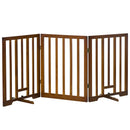 Cancellino per Cani  Pieghevole 181x35x76 cm in Legno di Pino Marrone Scuro