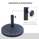 Base per Ombrellone Rotonda Ø45 cm per Pali da Ø3,8 e Ø4,8 cm in Resina e Acciaio Bronzo   