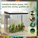 Acquario con LED 13 Litri 29x20x30,5 cm con Fori di Ventilazione in Vetro HD e ABS