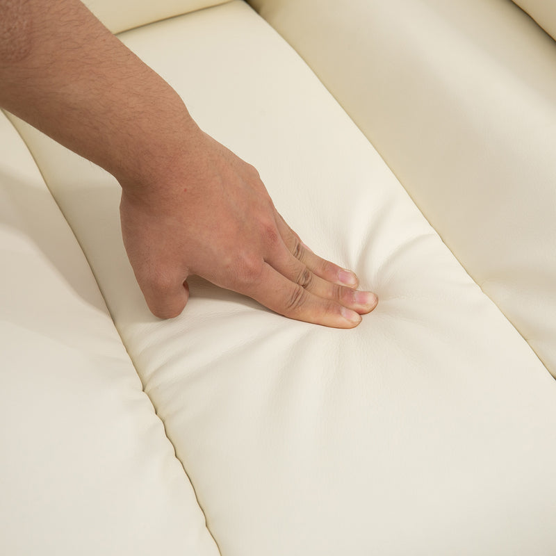 Poltrona Alzapersona Elettrica 1 Motore 96x93x105 cm Reclinabile in Similpelle Crema