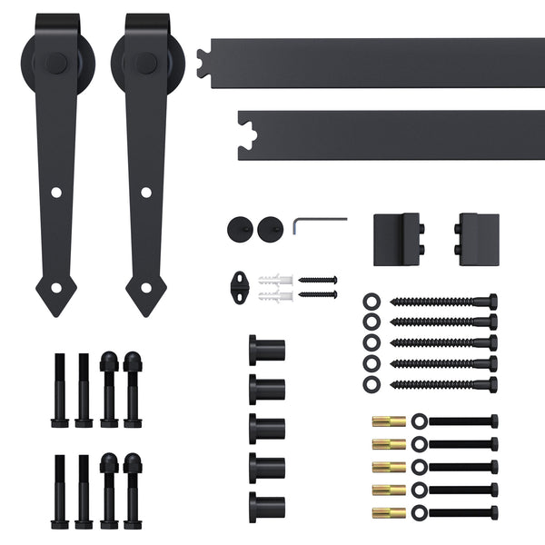 Kit per Porta Scorrevole Rustico con Binario 200 cm in Acciaio Nero sconto