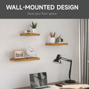 Set 3 Mensole 30/40/50x18x3,6 cm in Legno di Pino  Marrone