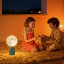 Lampada da Tavolo a Forma di Luna a 3 Tonalità Ø15x28 cm in ABS Bianco e Verde Scuro  