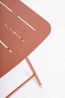 Set 3 Pezzi Bistrot da Giardino con Tavolo e 2 Sedie in Acciaio Yvonne Terracotta  
