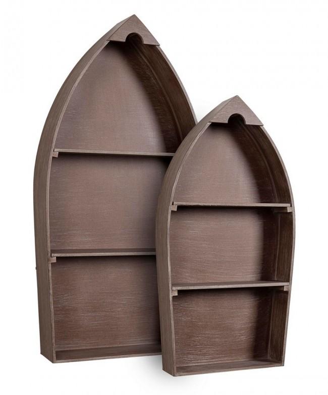 Set 2 Mensole in MDF Marroni