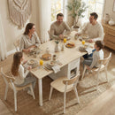 Tavolo Pieghevole per 6 Persone 168,2x85x73 cm con 2 Cassetti e 4 Ripiani in MDF e Legno di Pino Bianco      