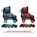 Pattini Classici e in Linea Roller 2 in 1 Misura Regolabile 35-38 Ruote Intercambiabili Blu o Rosso