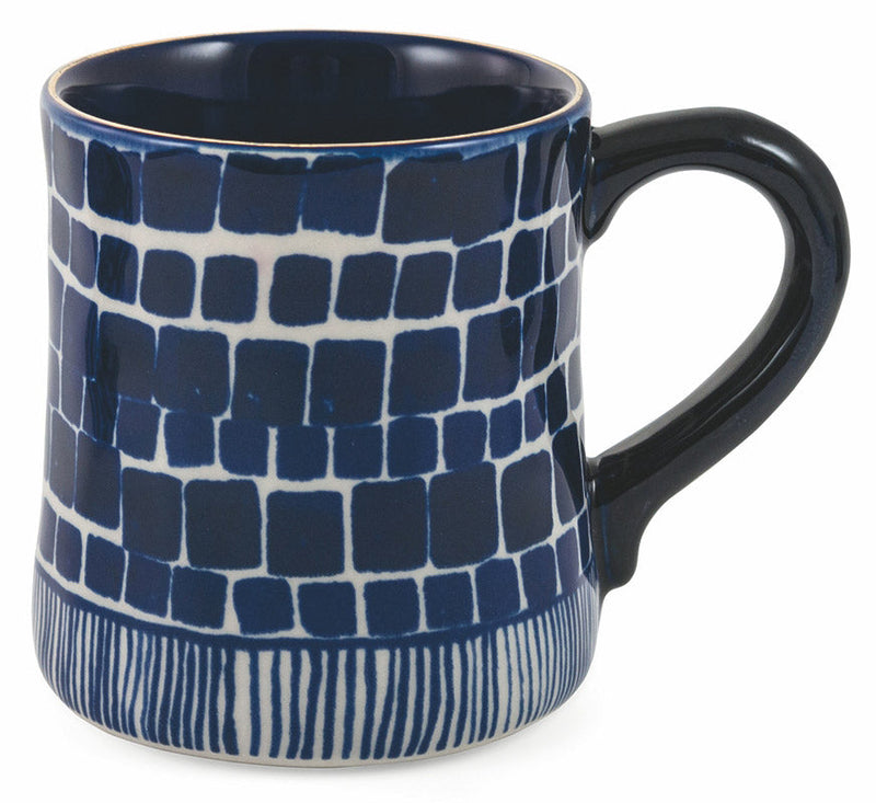 Set 3 Tazze in Gres Villa d'Este Home Tivoli Masai Blu Mug Alto