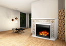 Camino Elettrico da Pavimento 101x140x33 cm Effetto Fiamma 1950W Versailles Maxi & Mirabella Avorio