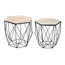 Set Tavolini Hexagon Rovere Nero