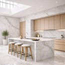 Set 6 Pannelli Decorativi Area 4,3 mq 120x60 cm Rivestimento Murale Effetto Marmo in PVC Bianco     