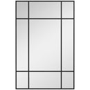 Specchio da Parete Stile Finestra 90x60 cm con Montaggio Verticale e Orizzontale in Vetro Nero      