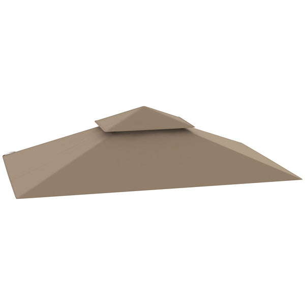 prezzo Copertura per Gazebo da Giardino 244x152 cm a 2 Livelli in Poliestere 160gsm Cachi