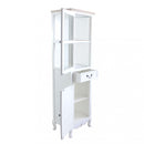 Vetrina Cuore 50x37x170 h cm in Legno di paulownia Bianco