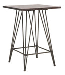 Tavolo Bar Harlem 60x60x85 cm in Ferro e Naturale e Grigio