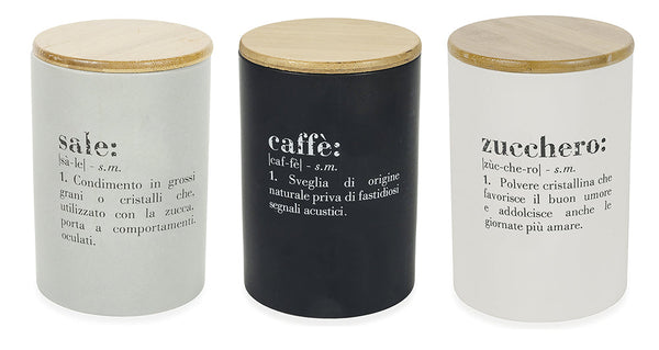 online Set mit 3 Gläsern Salz, Zucker und Kaffee 750 ml aus Keramik Villa D'este Home Tivoli