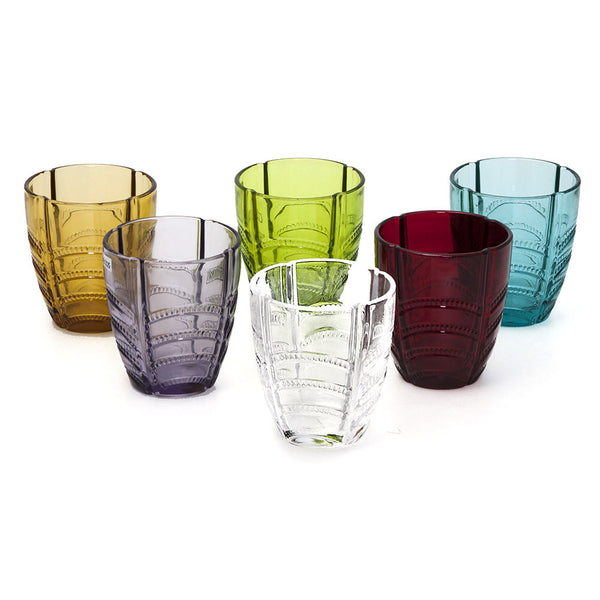 acquista Packung mit 6 farbigen Luxor-Gläsern aus farbigem Glas in Kaleidos-Paste