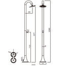 Doccia da Giardino ad Acqua Fredda in Acciaio Inox Soffione Rotondo Sined Luna TMP  