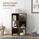 Libreria a Cubi Design Rustico 61,5x29,5x91,5 cm Rivestimento in Melamina Marrone Rustico  