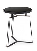 Tavolino Zaira Nero D40 Rotondo in Metallo