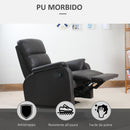 Poltrona Relax Reclinabile Manuale in Similpelle Marrone 75x92x99 cm 