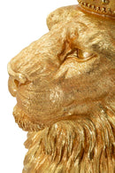 Decorazione Re Leone Shant 30x42x74 cm in Resina Oro      