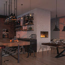 Camino a Vapore Elettrico da Incasso 80x45(64,8)x40 cm Invapo con LED RGB Nero