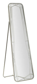 Specchio da Terra Silver 46x2x153 cm in Ferro e MDF e Specchio Grigio      