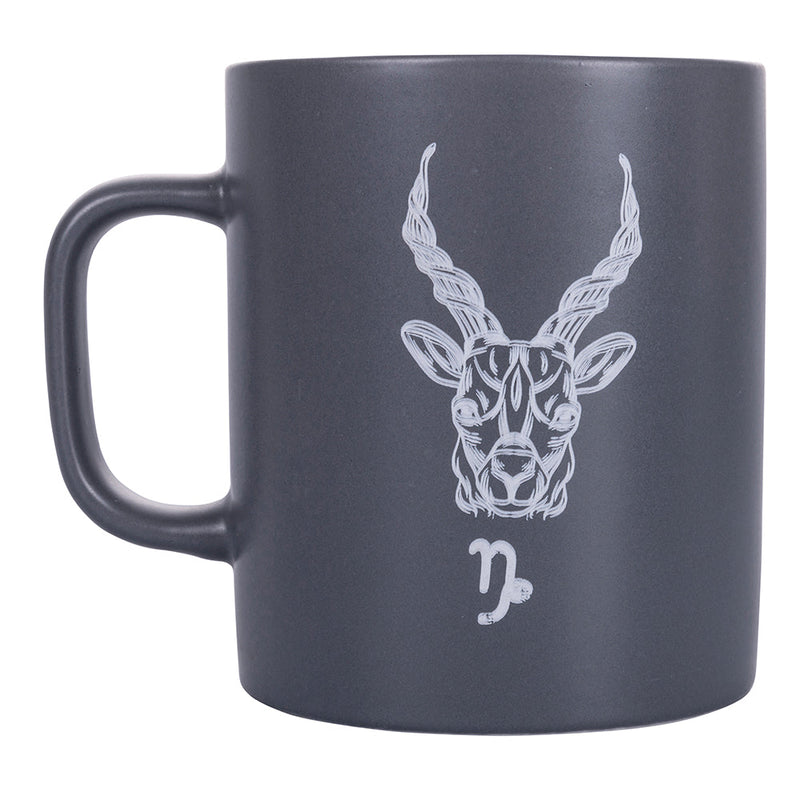 Tazza Zodiaco "capricorno" Ø8x10 cm in Bone China VdE Tivoli 1996 Grigio Tortora