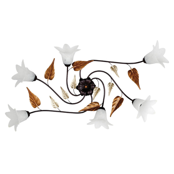 Deckenleuchte 6xE14 Kupfer Braun Gestell Strohglas E-Energy Giorgia sconto