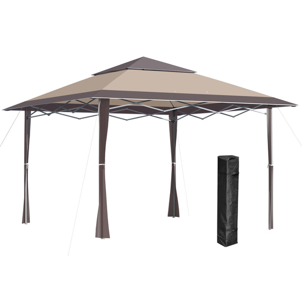 Gartenpavillon 3,96 x 3,96 m in Khaki und Coffee Metal online