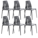 Set 6 Sedie 55x 51x85 cm in Polipropilene Lisbona Grigio
