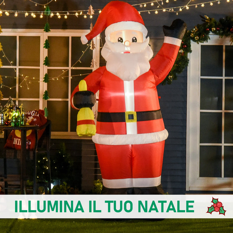 Babbo Natale Gonfiabile H245 cm con Luci a LED 