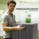 Baule da Giardino 56x41x50 cm con Maniglie Contenitore Porta Attrezzi Impermeabile in PP Marrone      