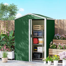 Casetta Box Porta Attrezzi da Giardino 136x87x179 cm Superficie 1.1m² con Porta Scorrevole Bloccabile in Acciaio Verde      