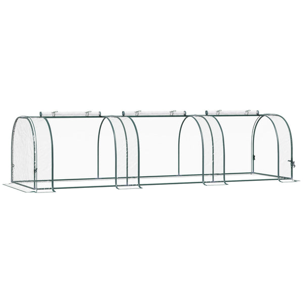 online Gartengewächshaus für Pflanzen mit 3 Stahl- und PVC-Türen 300 x 100 x 80 cm